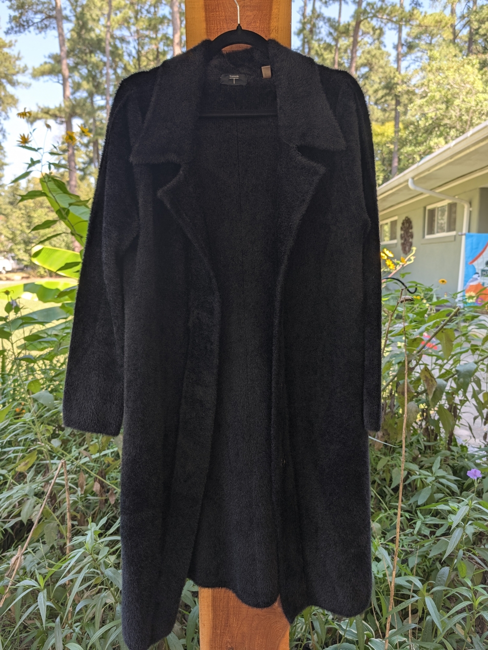 Tahari Black Long Open Coat - Women